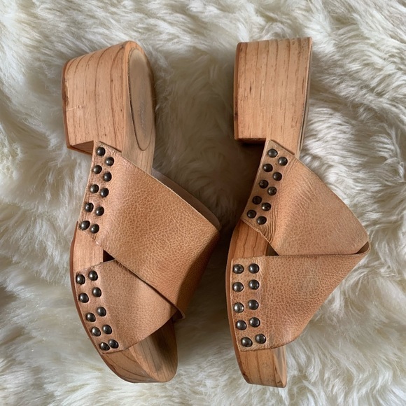 Free People Sonnet Clog Wooden Leather Sandal - Picture 9 of 16